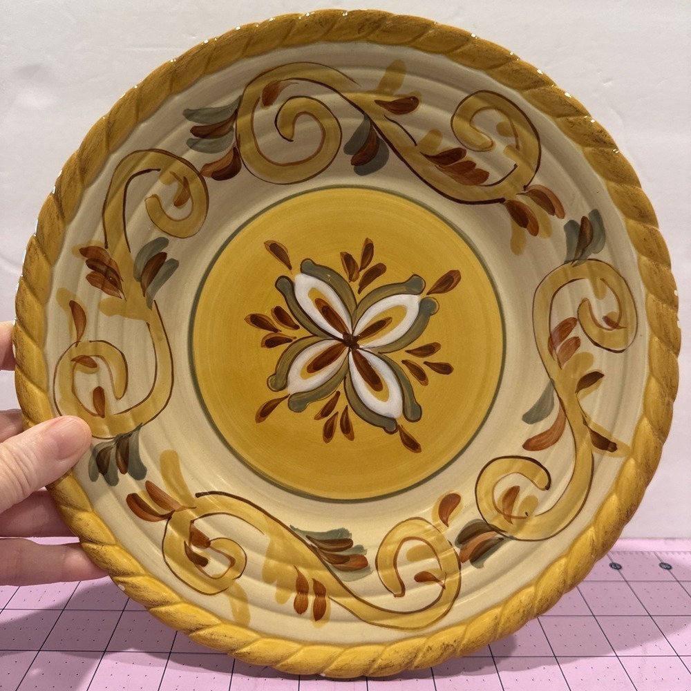 Tuscan Countryside Sienna Artimino Earthenware Lunch Dinner Plate‎ 9.5" w/ Chips